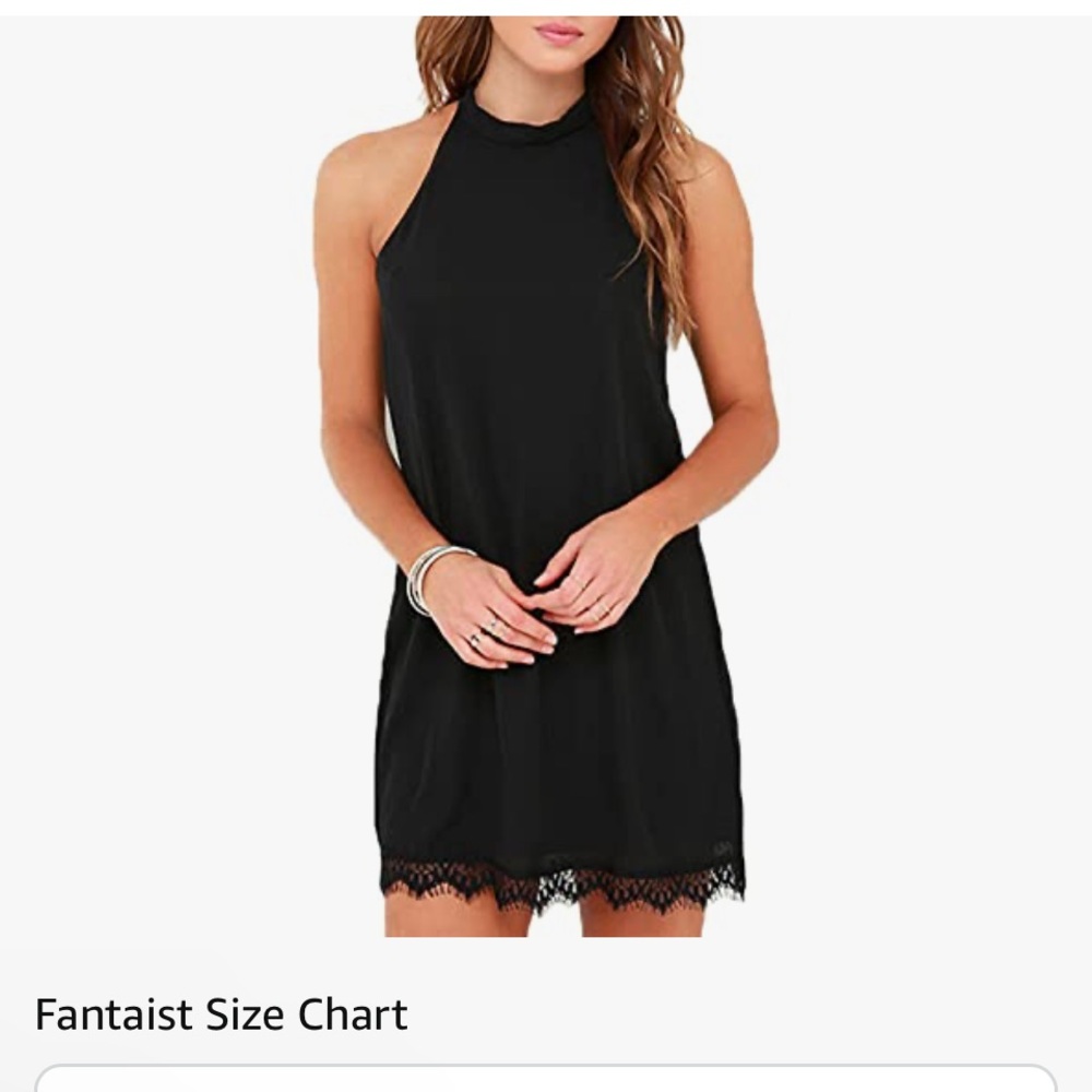 NWT Sleeveless Navy Blue Choker Halter Mini Dress w/ Lace Fringe Women’s XS